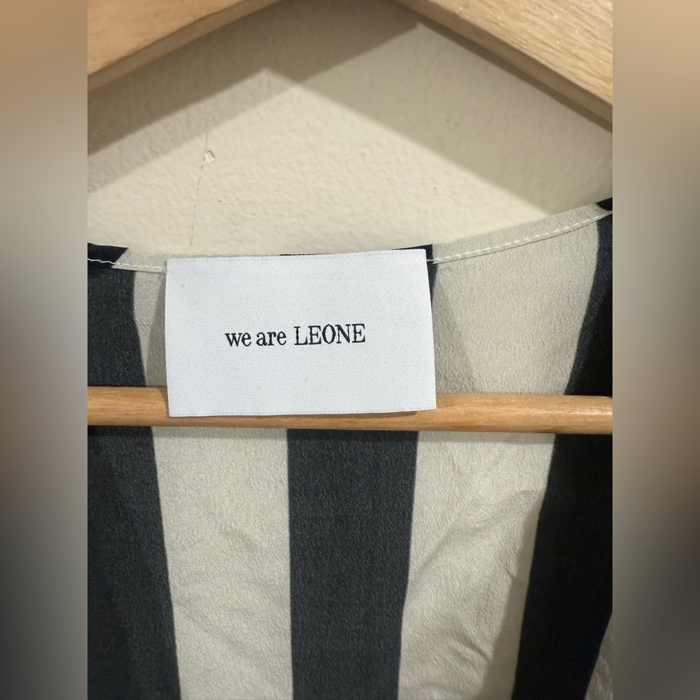 we are LEONE Striped Black, White & Light Blue Maxi Dress - Picture 2 of 4